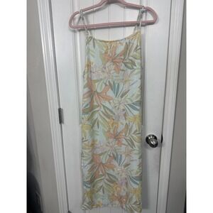 ONeill Womens Floral Midi Slip Dress Light Blue Tropical Viscose Small RN85773